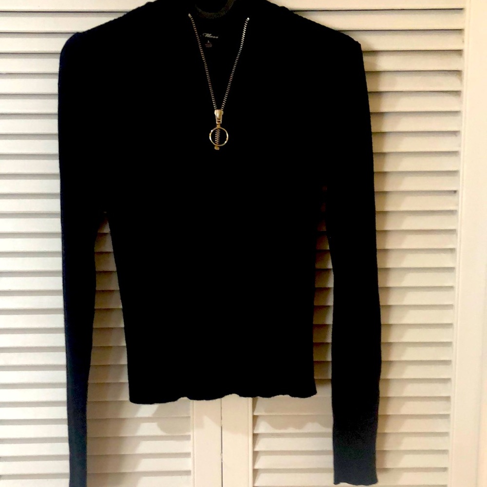 Mavi black rubbed 1/4 zip sweater